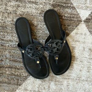Tory Burch Black Leather Miller sandals